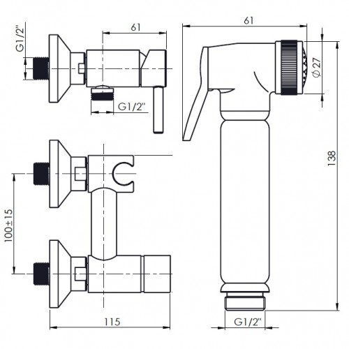 شیر توالت DualJet Pro با خروجی آب سرد و گرم