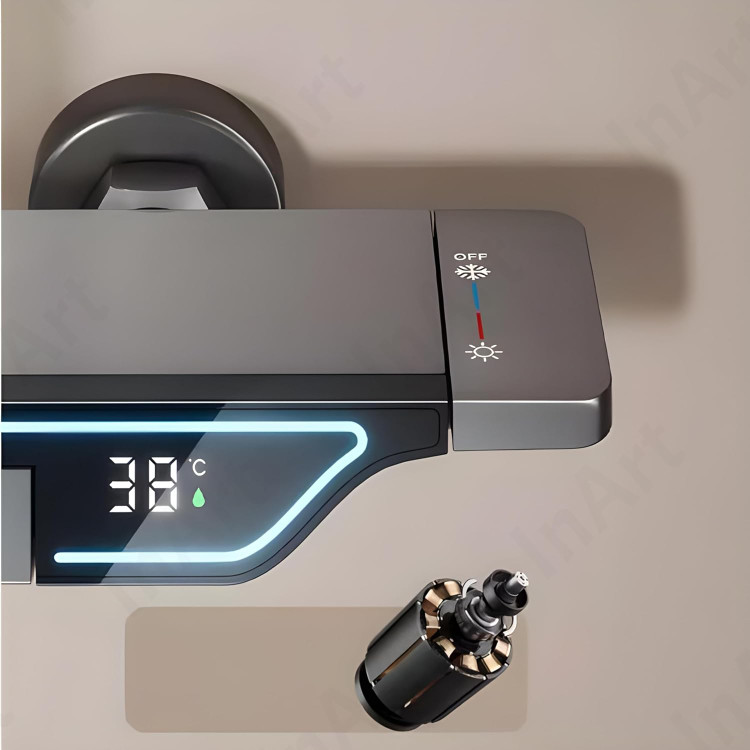 نمایشگر LED دوش حمام هوشمند نئوآتون بدون نیاز به باتری