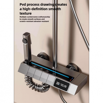 دوش حمام پیانویی دیجیتال با نمایشگر دما و خط LED نورانی