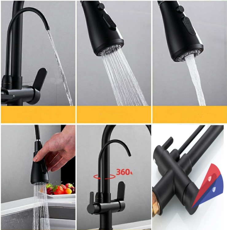 اهرم تنظیم دما و فشار آب AquaPur 360 با حرکت نرم و بدون پرش