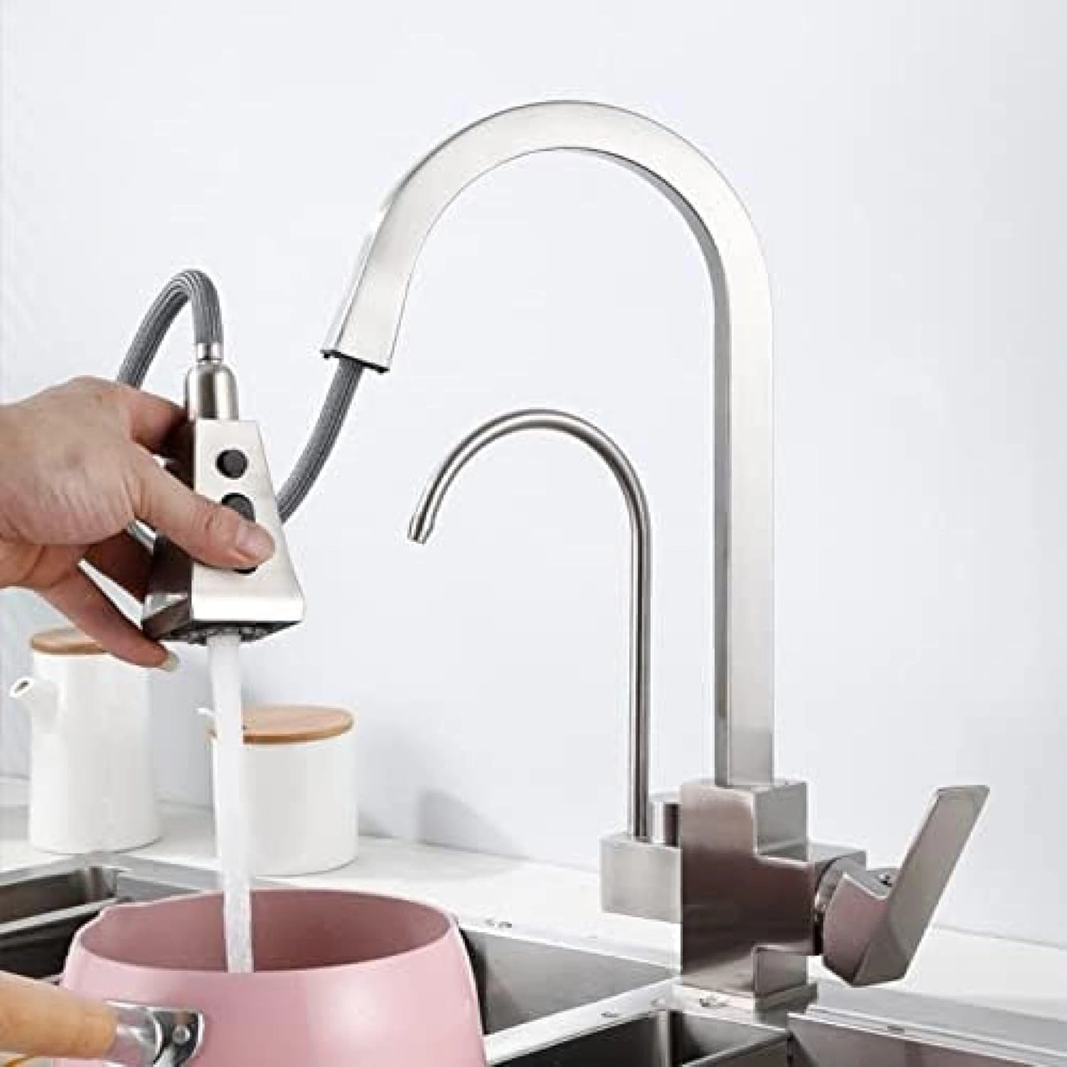 شیر ظرفشویی دو کاره شاوری 360 درجه مدل آب تصفیه دار برند هوادیائو