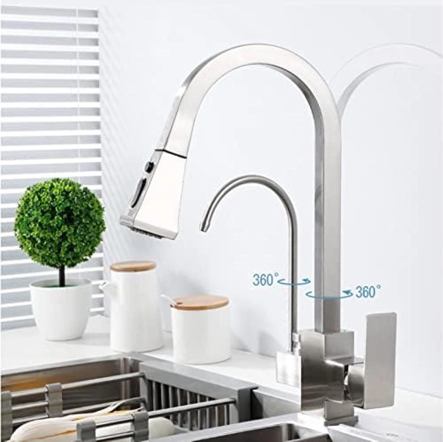 شیر ظرفشویی دو کاره شاوری 360 درجه مدل آب تصفیه دار برند هوادیائو