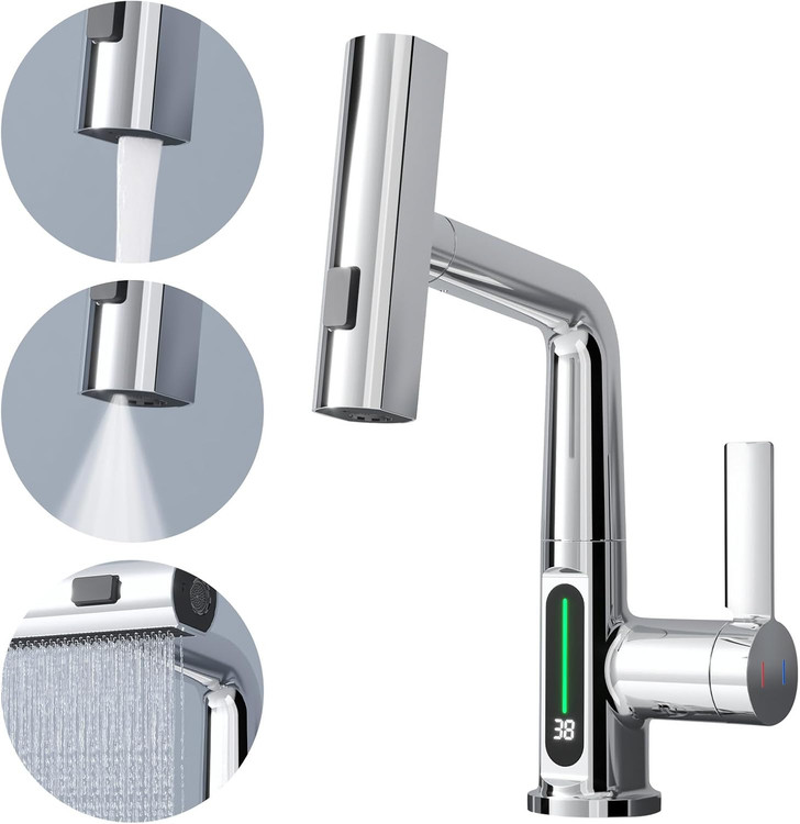 نمای کلی شیر ظرفشویی هوادیائو مدل SmartFlow 4X با نمایشگر دیجیتال