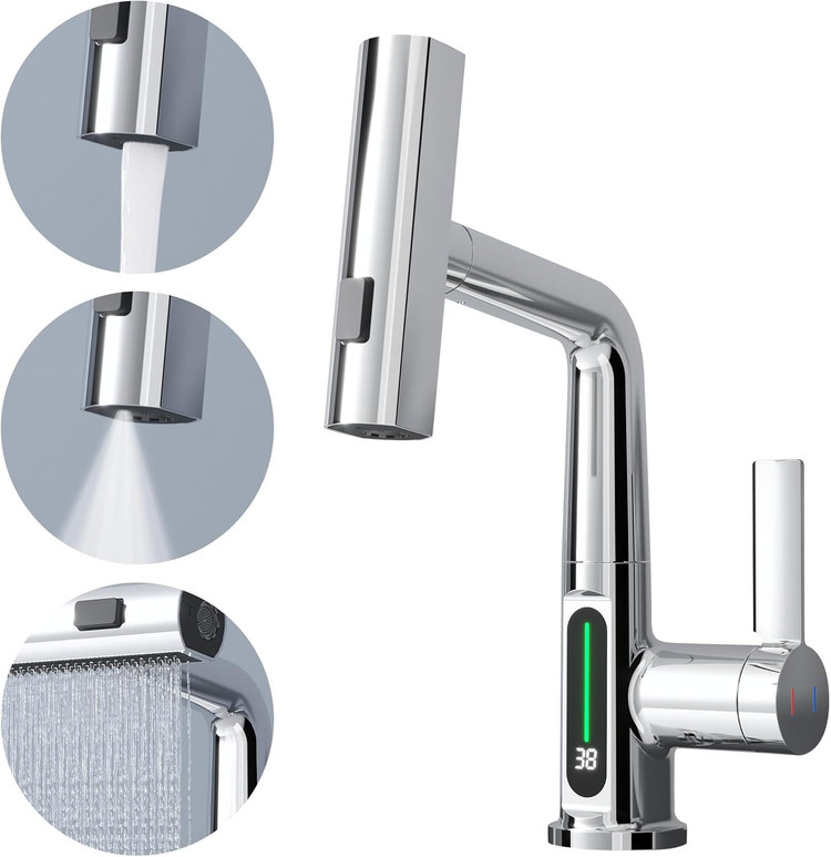 نمای کلی شیر ظرفشویی هوادیائو مدل SmartFlow 4X با نمایشگر دیجیتال