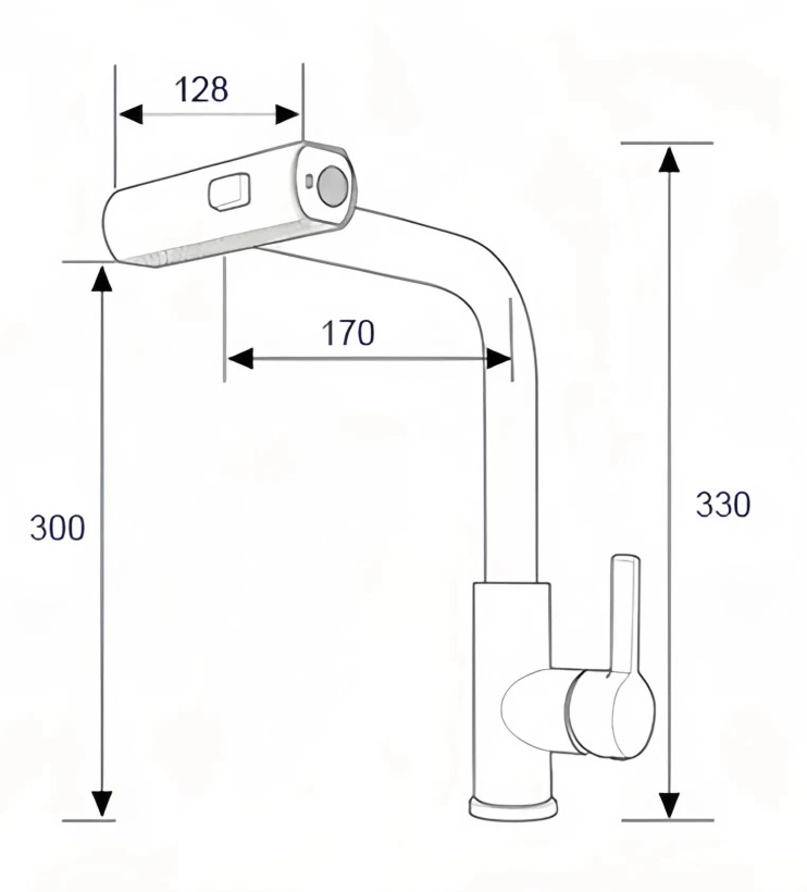 نمای نزدیک از اهرم کنترل دمای شیر روشویی HD-405