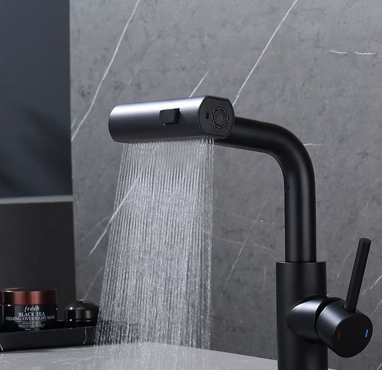 نمای جانبی شیر روشویی اهرمی HuaDiao