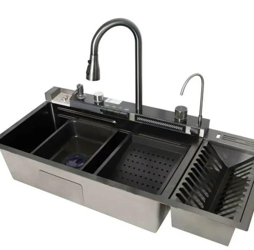 طراحی لوکس سینک پیانویی برای دکوراسیون آشپزخانه