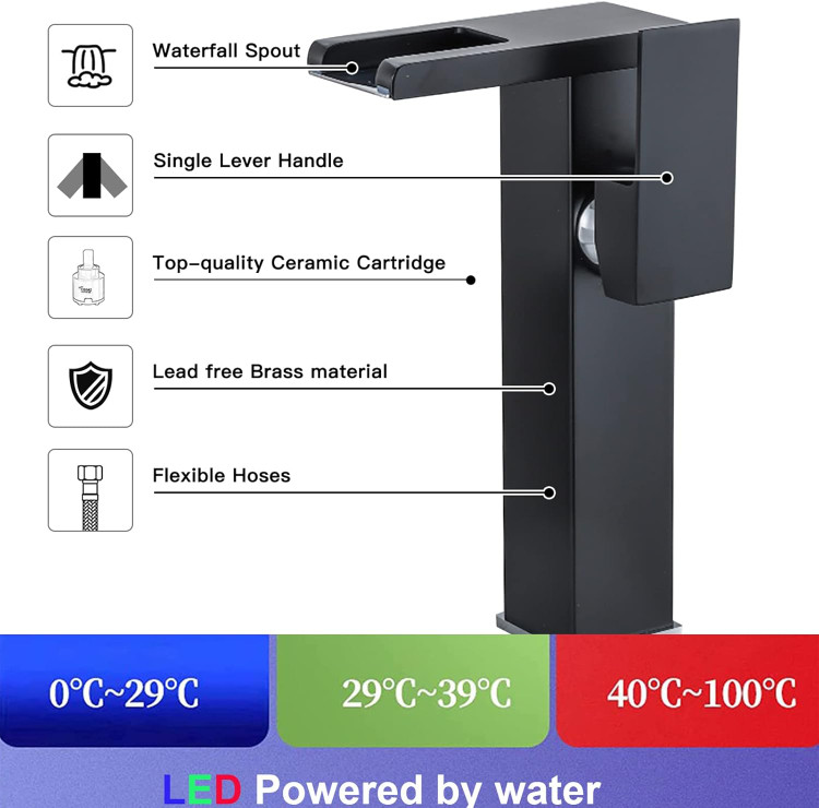 رنگ نور شیر آب بسته به دما تغییر میکند