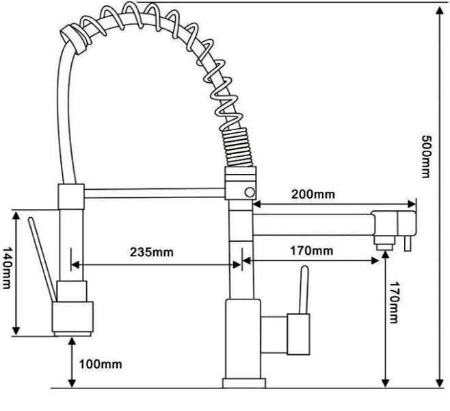 نصب آسان شیر ظرفشویی فنری D60 برند Hyshin
