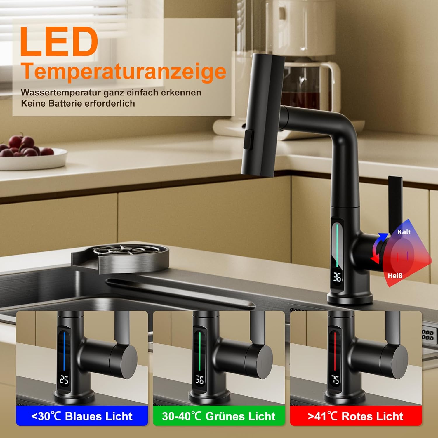 نمایشگر LED رنگی شیر ظرفشویی