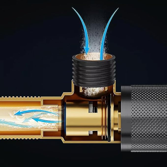 نمای نزدیک از بدنه برنجی و مکانیزم شیر پیسوار