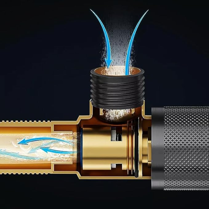 نمای نزدیک از بدنه برنجی و مکانیزم شیر پیسوار