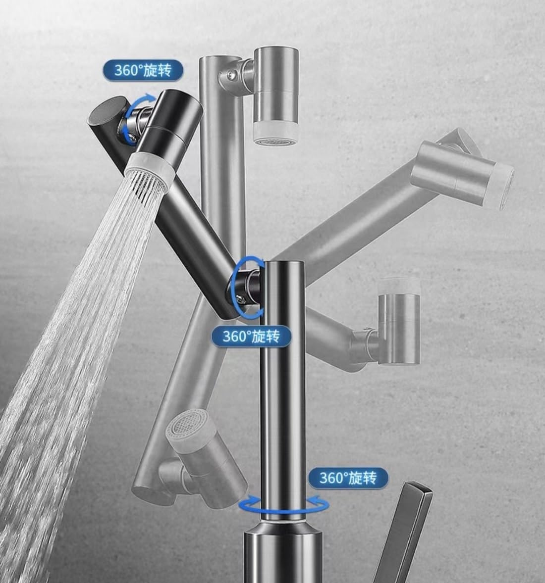 شیر چرخشی خاکستری مناسب سینک ظرفشویی