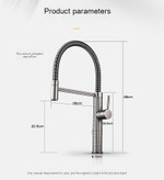 نمای نزدیک شیر آب ظرفشویی هوادیائو - کلاسیک و مدرن - برنج توخالی با پوشش برنزی