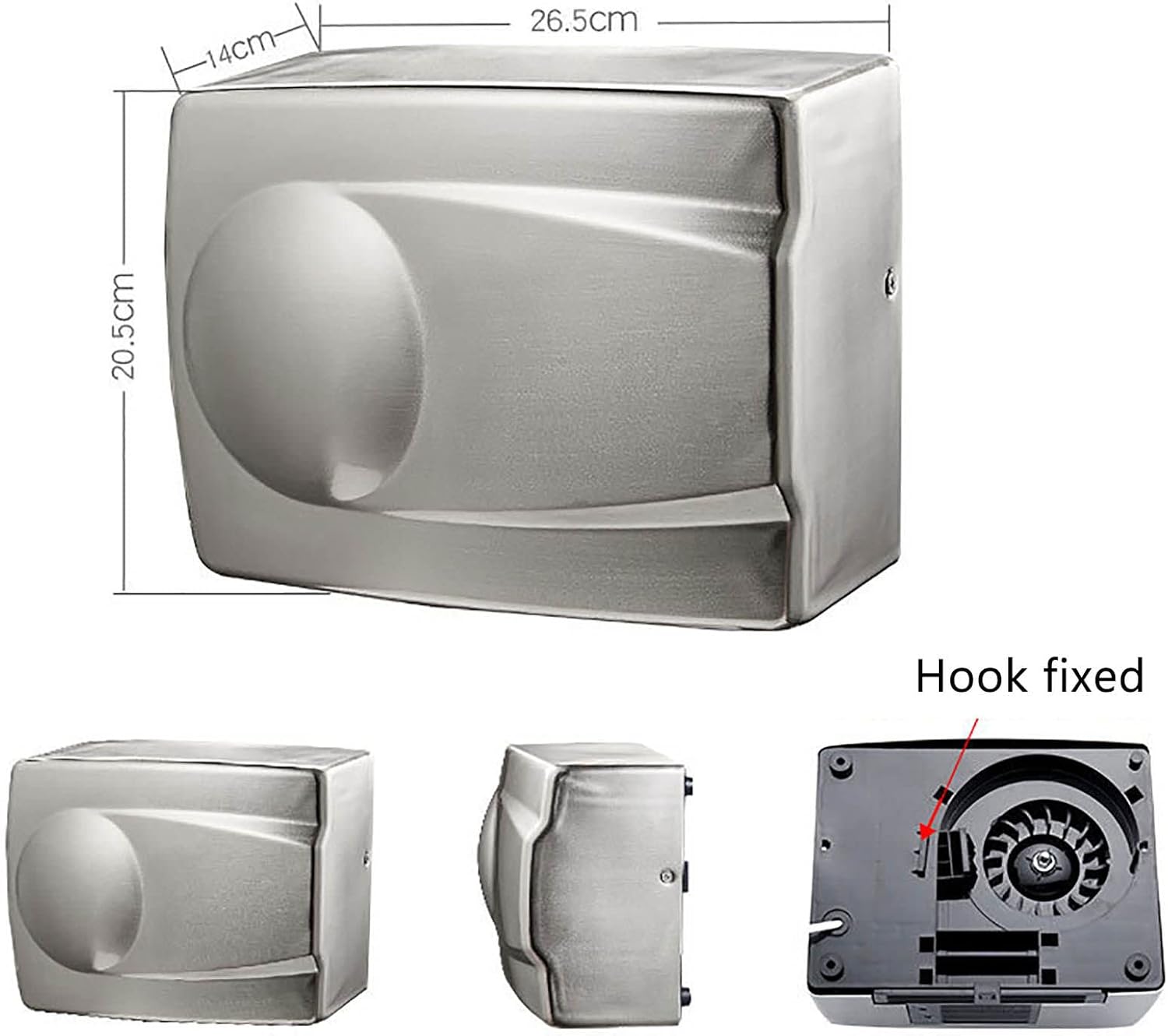 دست خشک کن اتوماتیک استیل Hyshin سفید براق