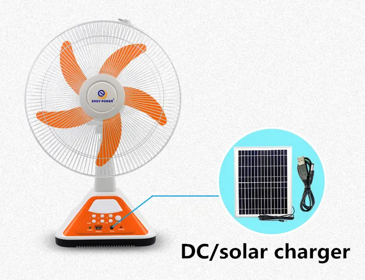 پنکه رومیزی 16 اینچی با قابلیت شارژ خورشیدی و USB