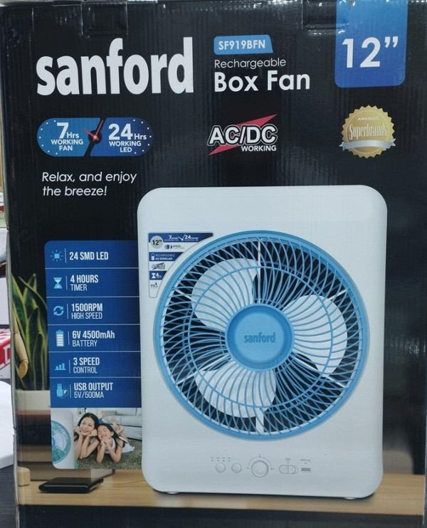 پنکه قابل حمل Sanford SF919BFN با منبع تغذیه دوگانه AC/DC