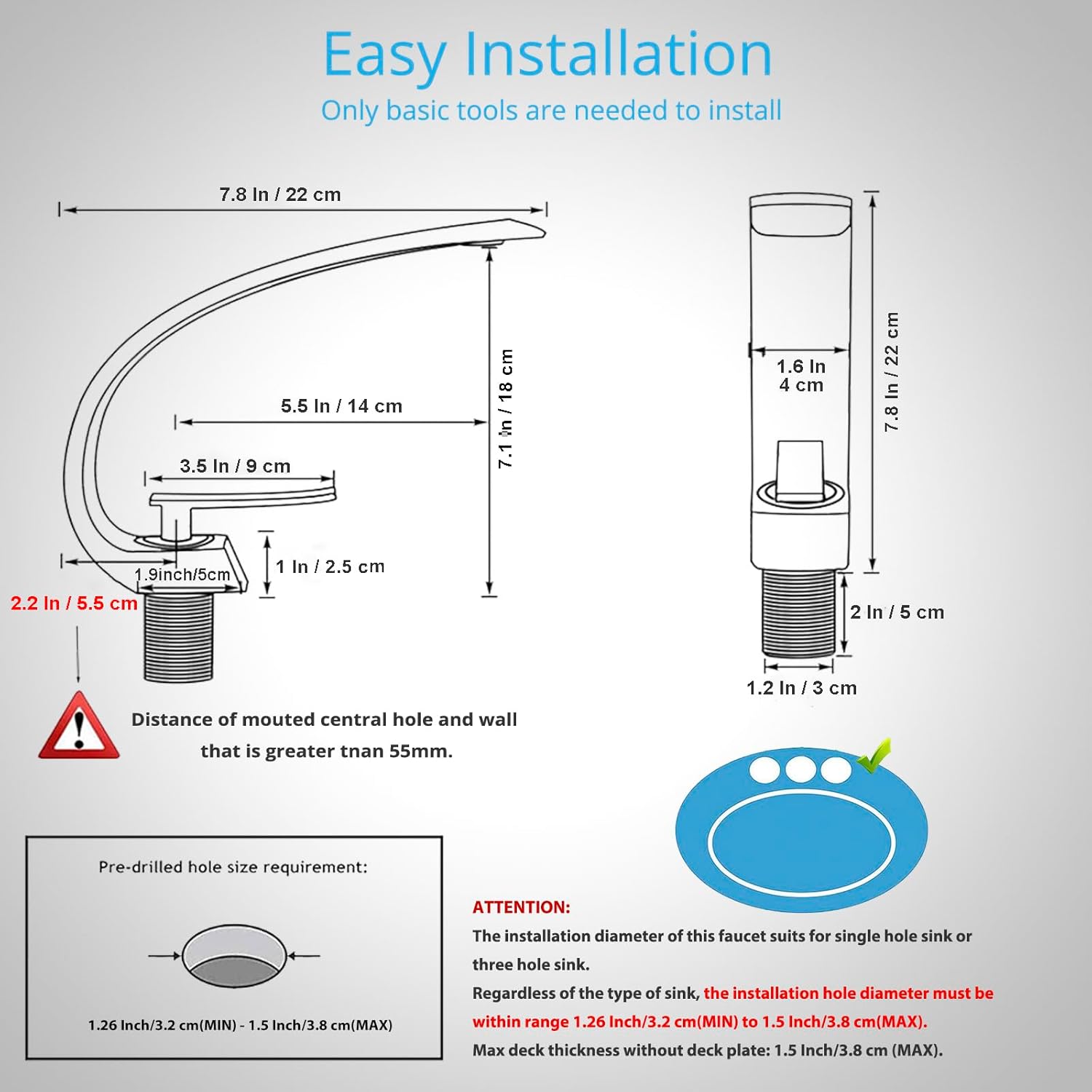 شیر روشویی Hyshin در محیط مرطوب بدون لکه زنگ