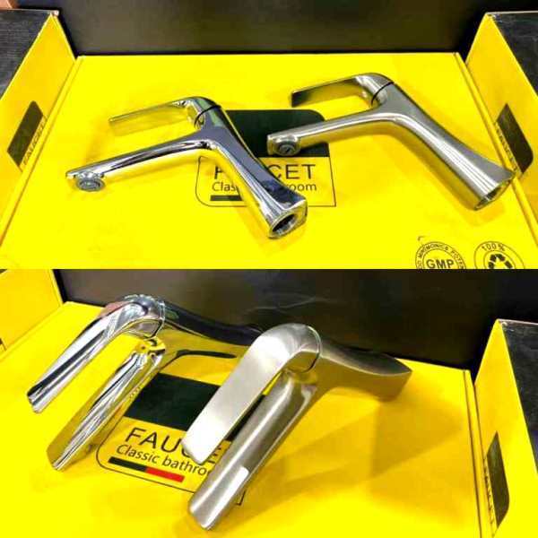 شیر روشویی سنگین وزن هایشن مدل HS-107 با طراحی مدرن و بدنه تمام برنج