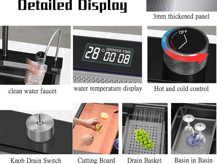 طراحی ارگونومیک سینک با عمق 25 سانتیمتر برای شستشوی راحت