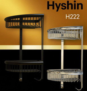 قفسه مدل دو طبقه کنج حمام برند Hyshin استیل ضد زنگ 304 با طراحی مدرن