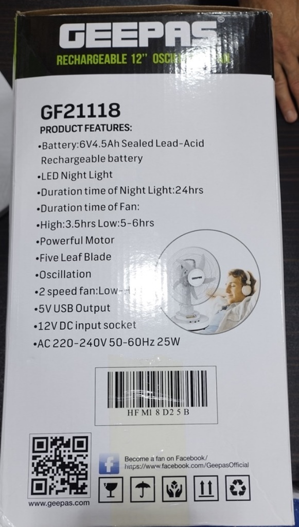 پنکه رومیزی شارژی پرقدرت