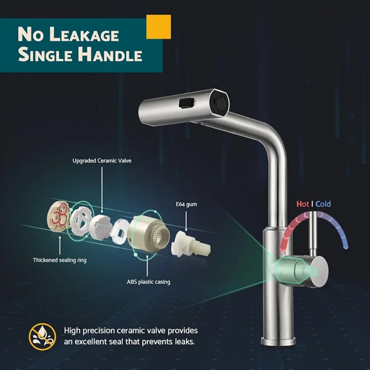 مقایسه بصری شیر ظرفشویی هوادیو 407 با یک شیر معمولی