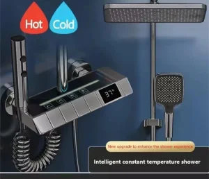 دوش دیجیتال مدرن سان مارینو مدل 0003G با رنگ تیتانیومی در حمام مدرن