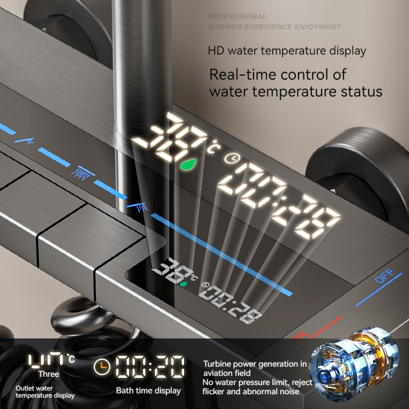 دوش پیانویی هوشمند سان مارینو مدل C4119 با طراحی گرند پیانو در حمام مدرن