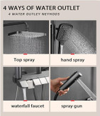 ست کامل دوش حمام پیانویی آلماپرو و جا حوله ای دو طبقه مدرن