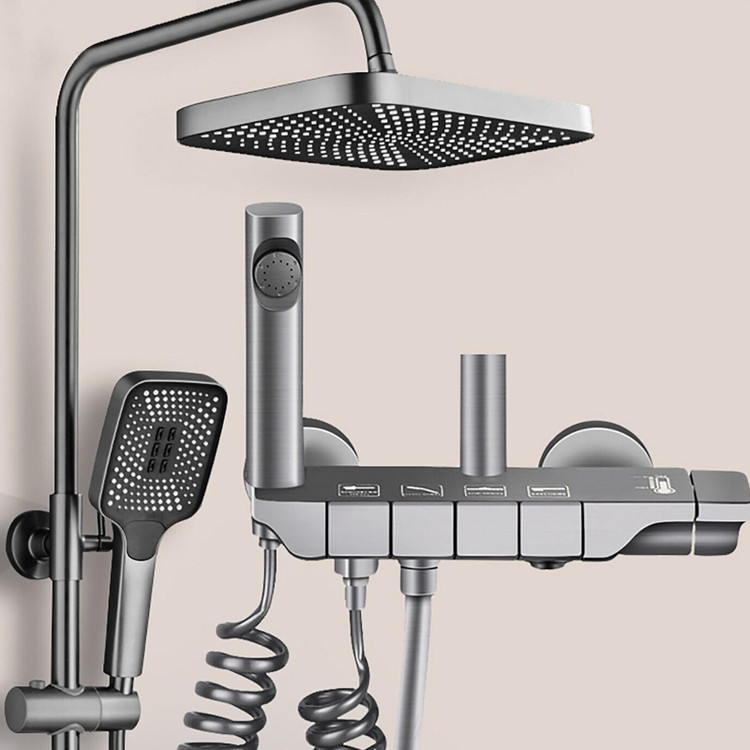 پک لاکچری دوش حمام پیانویی – ست کامل شامل پنل، شیرآلات، شلنگ