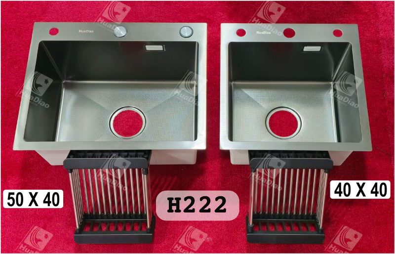 سینک تک لگن استیل ضد زنگ مدل HuaDiao 40×40