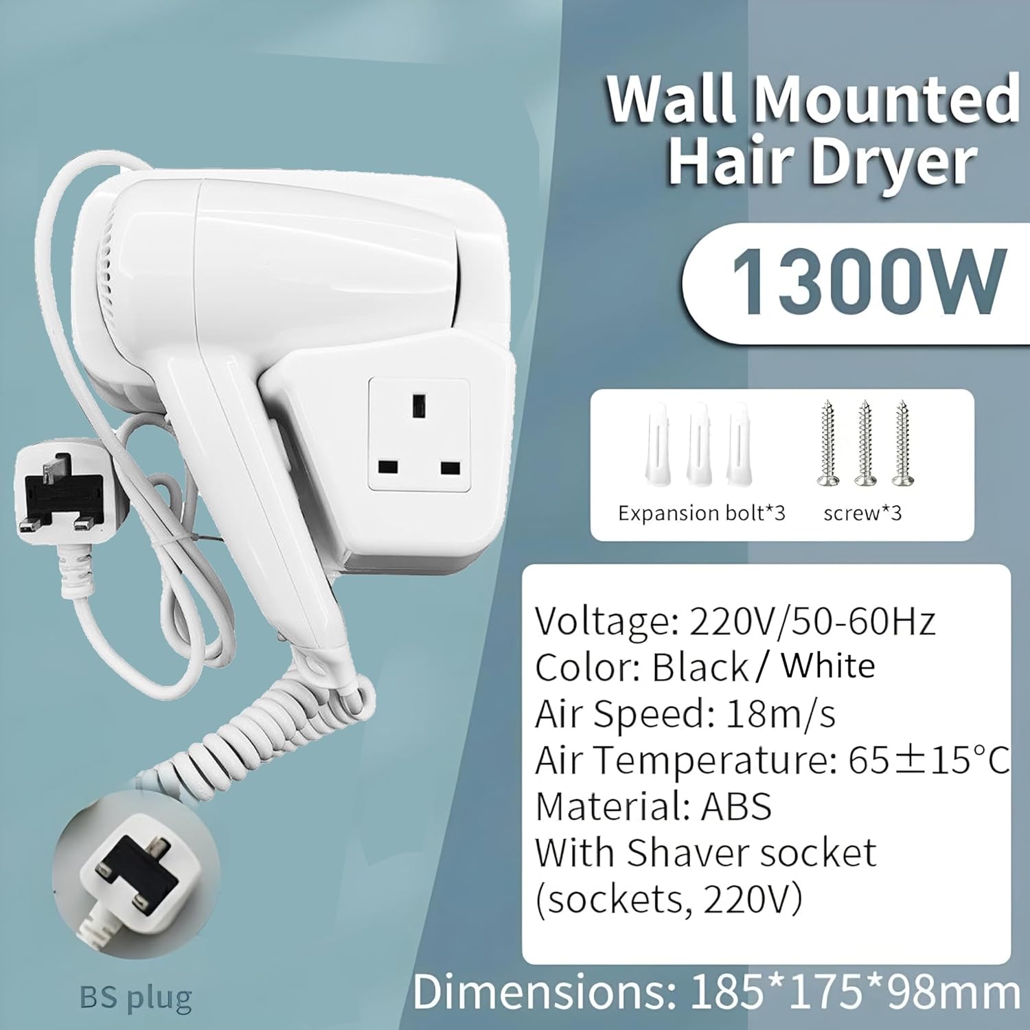 سشوار نصب دیواری برای حمام‌های مدرن