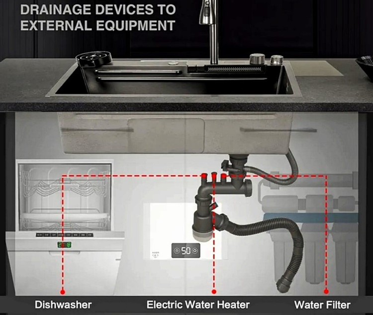 سینک دیجیتال آشپزخانه مدل SmartSink 75cm