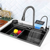 سینک پیانویی ۷ کلید دودی مات با کنترل لمسی