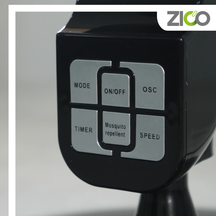 تصویر نمای نزدیک از پنل کنترل دیجیتال پنکه ZC-1516