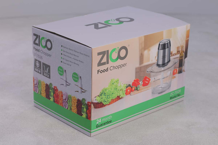 محفظه ۳ لیتری خردکن ZICO ZC-7026 مناسب برای خرد کردن گوشت و سبزی