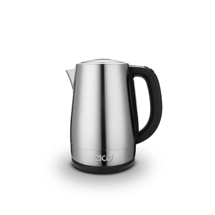 کتری برقی استیل زیکو مدل ZC-4121 با بدنه براق و دسته ارگونومیک