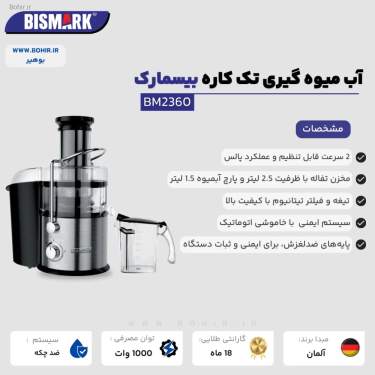 طراحی لوکس و مدرن آبمیوه گیری بیسمارک