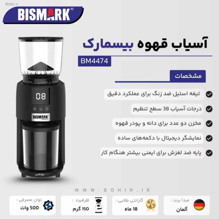 جزئیات تیغه آسیاب قهوه بیسمارک 4474