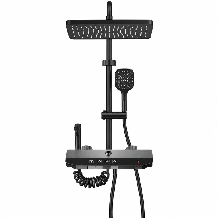 جزئیات نمایشگر دیجیتال و نور LED محیطی در دوش هایشین